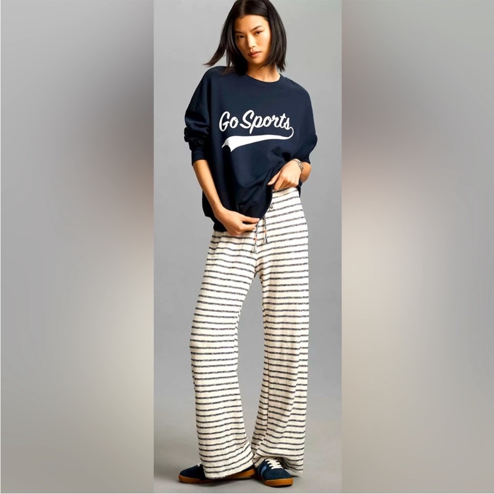 Sundry Offwhite and Navy Striped Pants NEW. XL